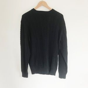 Hickey Freeman Men's Navy Cable knit Sweater